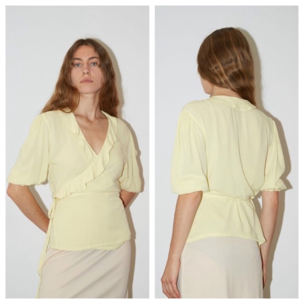 Revolve Aeryne Coral wrap top in Yellow